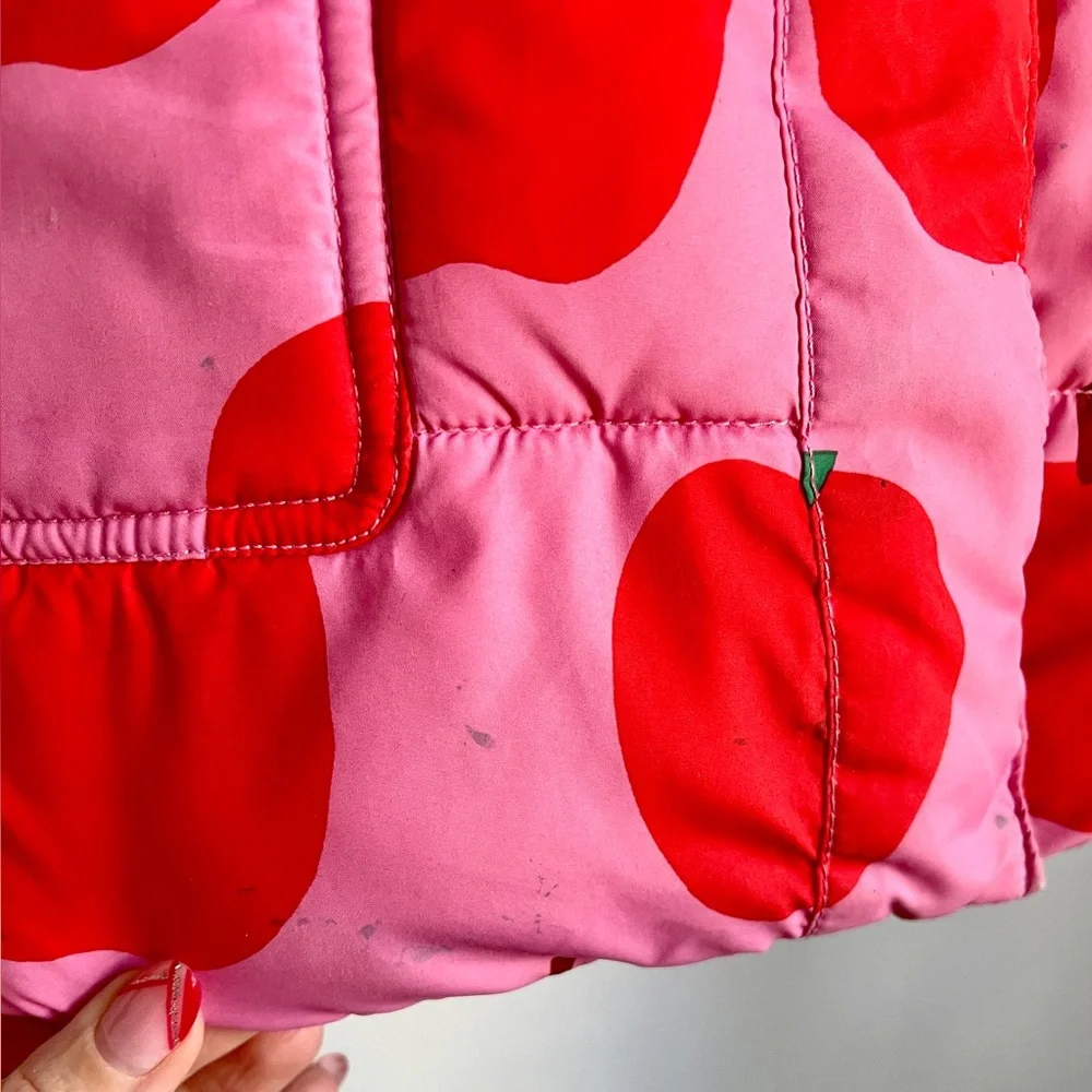 Size 4-5Y Boden Girl’s Apple Print Parka Coat - Picture 6 of 9